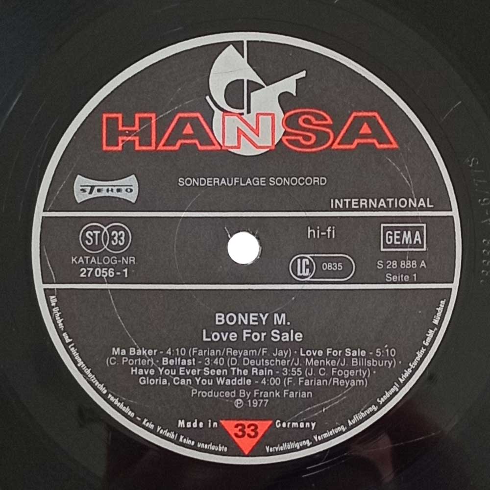 Boney M. - Love For Sale  (LP)