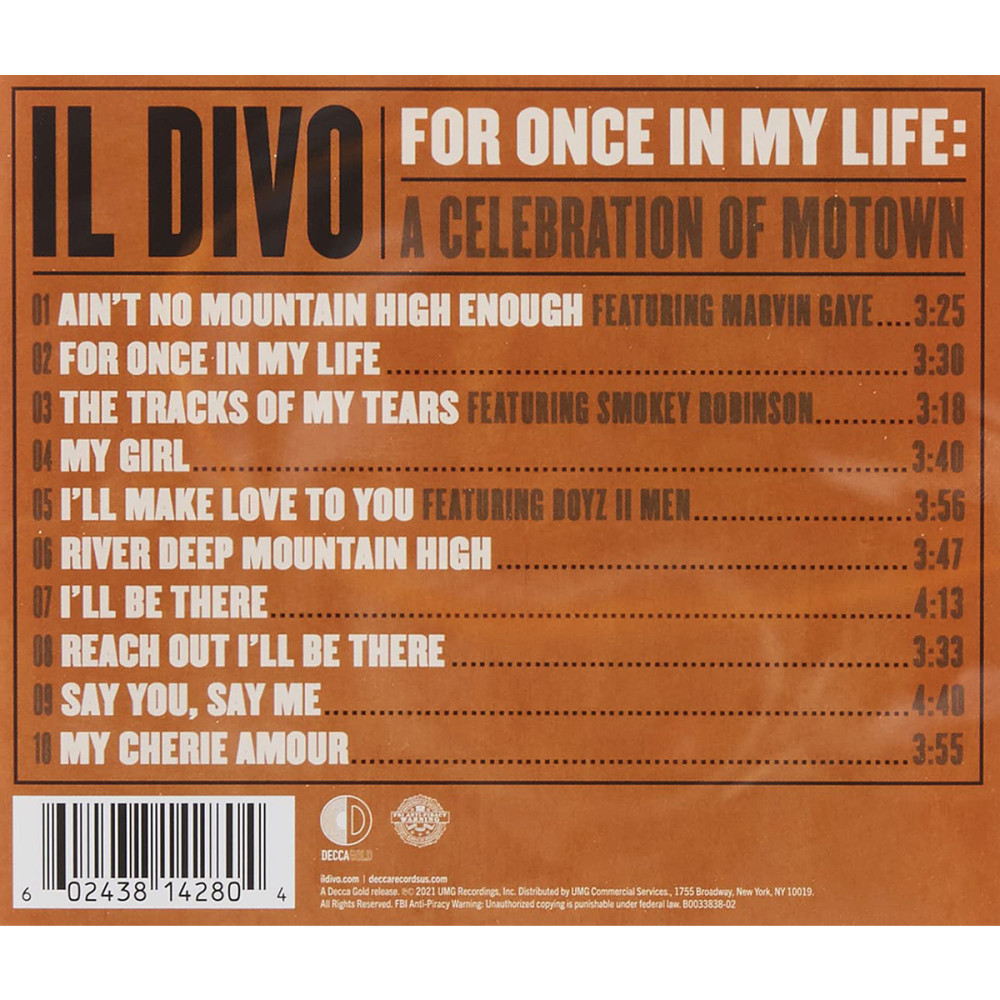 Il Divo, For Once In My Life: A Celebration Of Motown (CD)