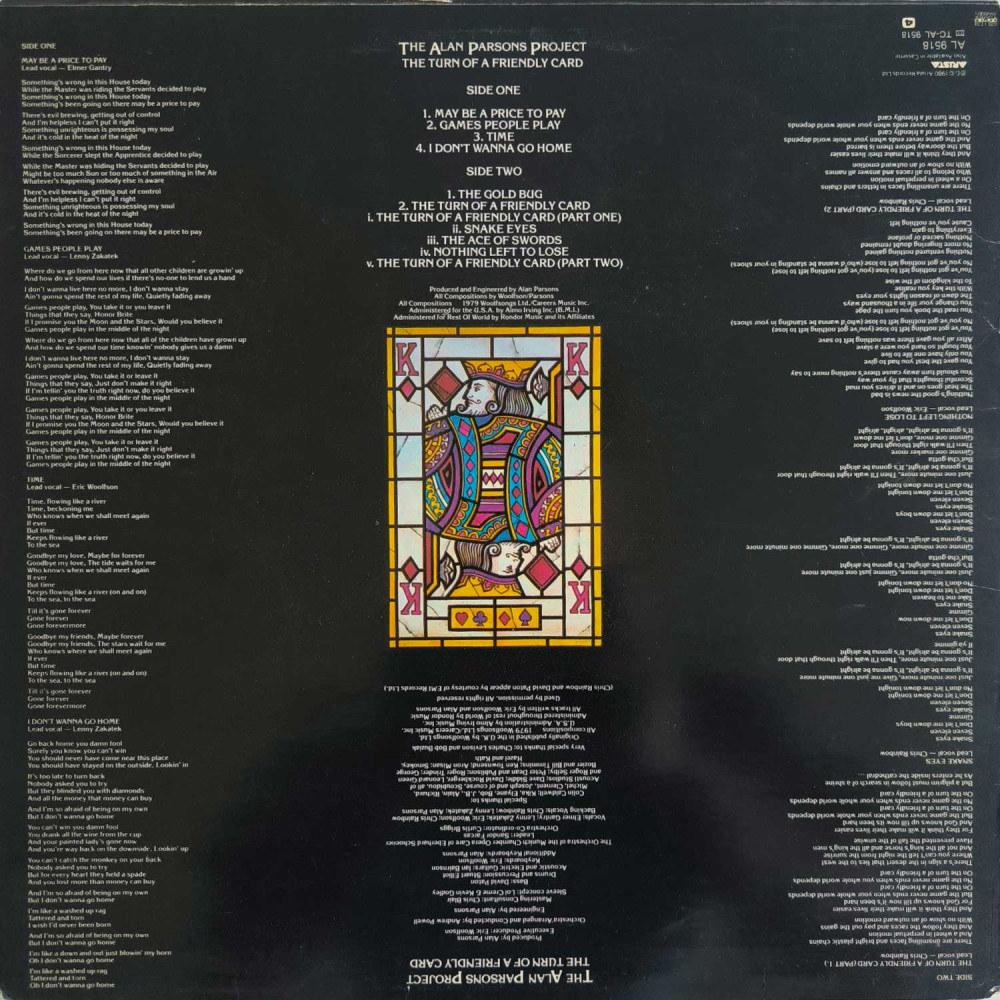 The Alan Parsons Project – The Turn Of A Friendly Card (LP)