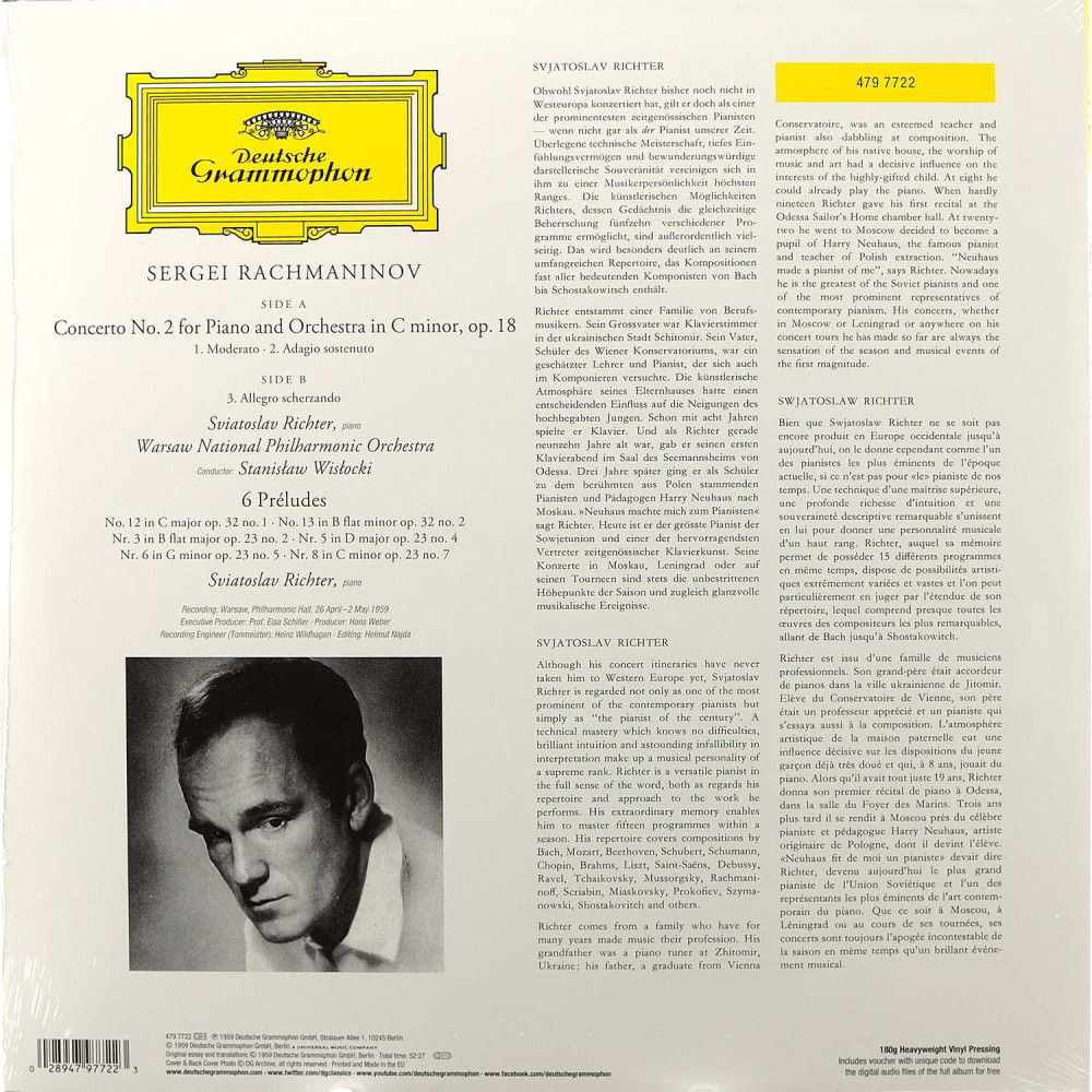Sergei Rachmaninov, Sviatoslav Richter – Concerto No.2 For Piano And Orchestra In C Minor, Op. 18 • 6 Préludes (LP)