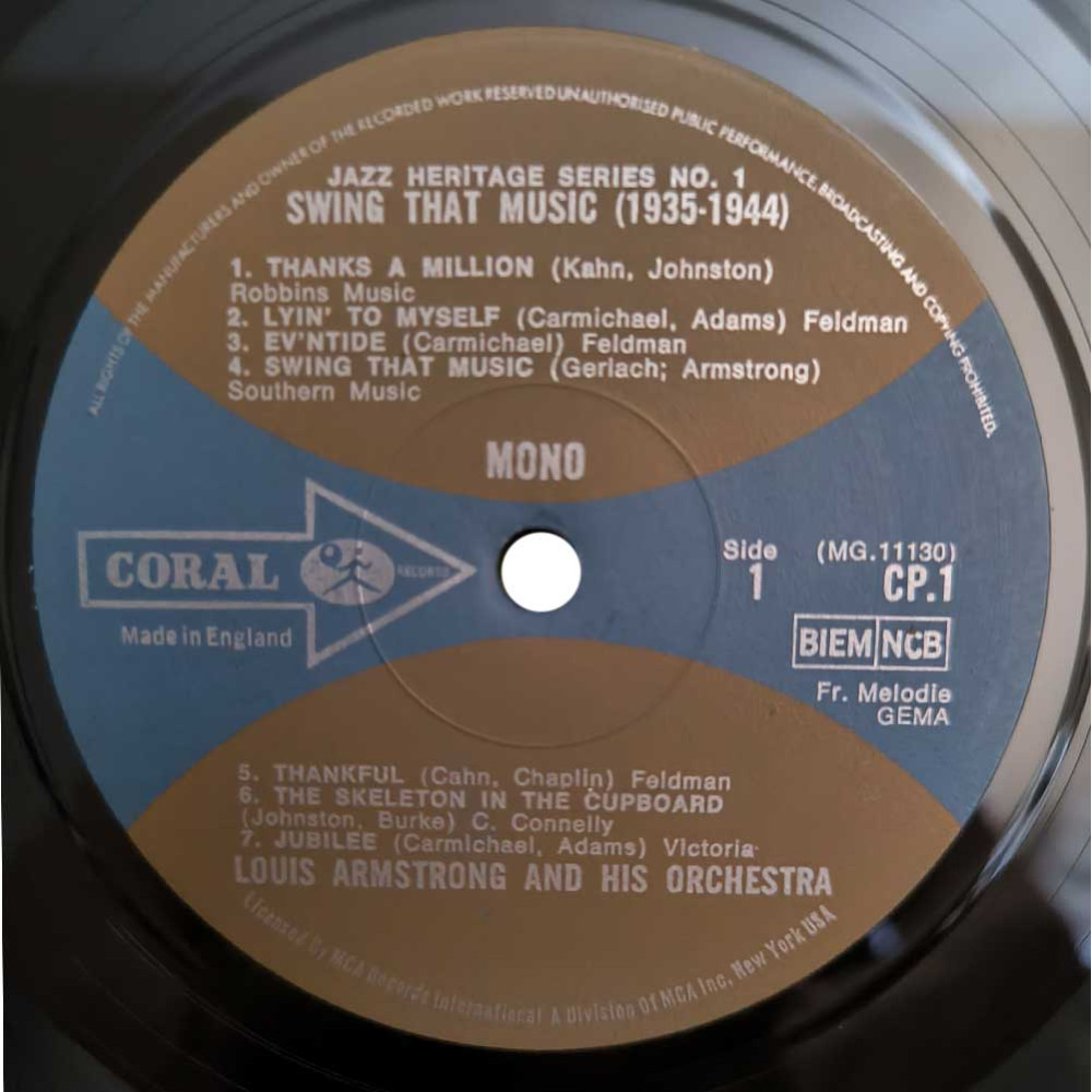 Louis Armstrong And His Orchestra – (1935-44) - Swing That Music (LP)