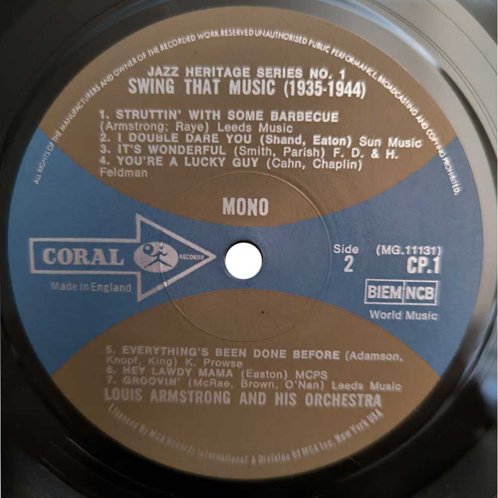 Louis Armstrong And His Orchestra – (1935-44) - Swing That Music (LP)