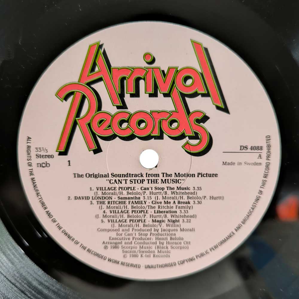 Village People ‎– Can't Stop The Music - The Original Soundtrack Album  (LP)