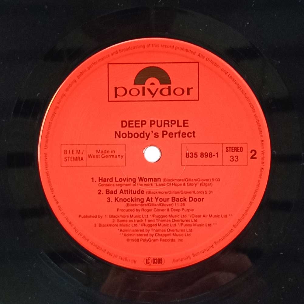 Deep Purple – Nobody's Perfect  (2 LP)