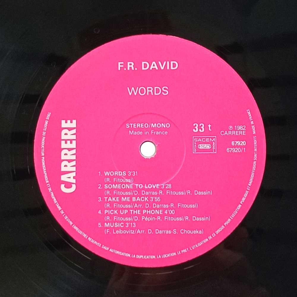 F-R David – Words  (LP)