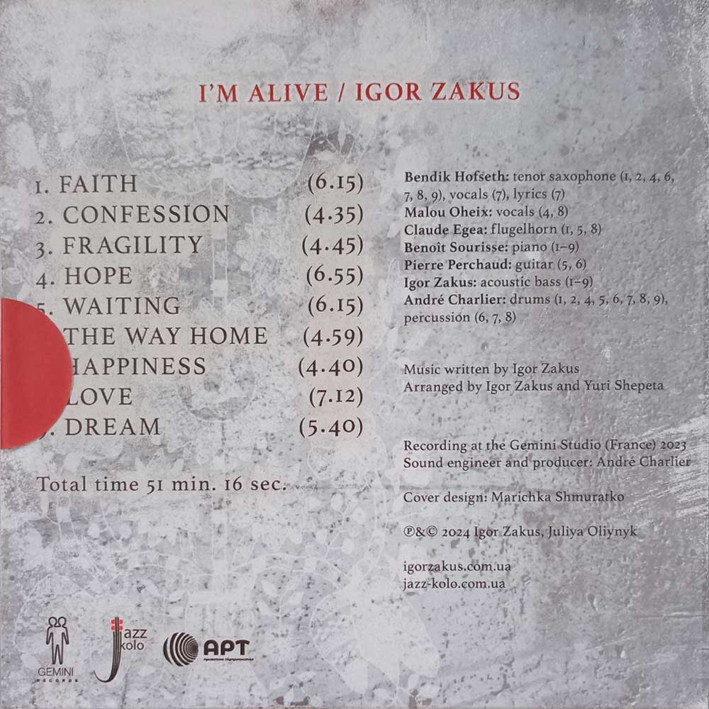 Igor Zakus - I`m Alive (CD)