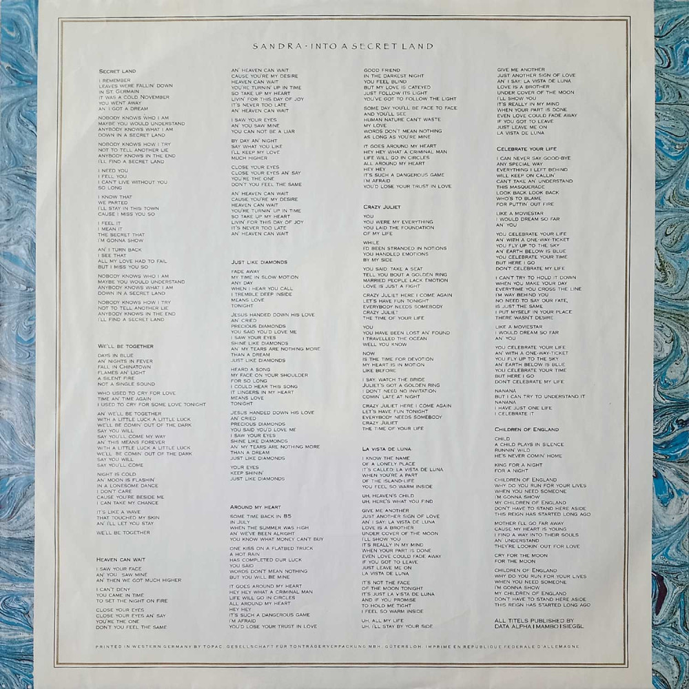 Sandra – Into A Secret Land (1st press) (LP)
