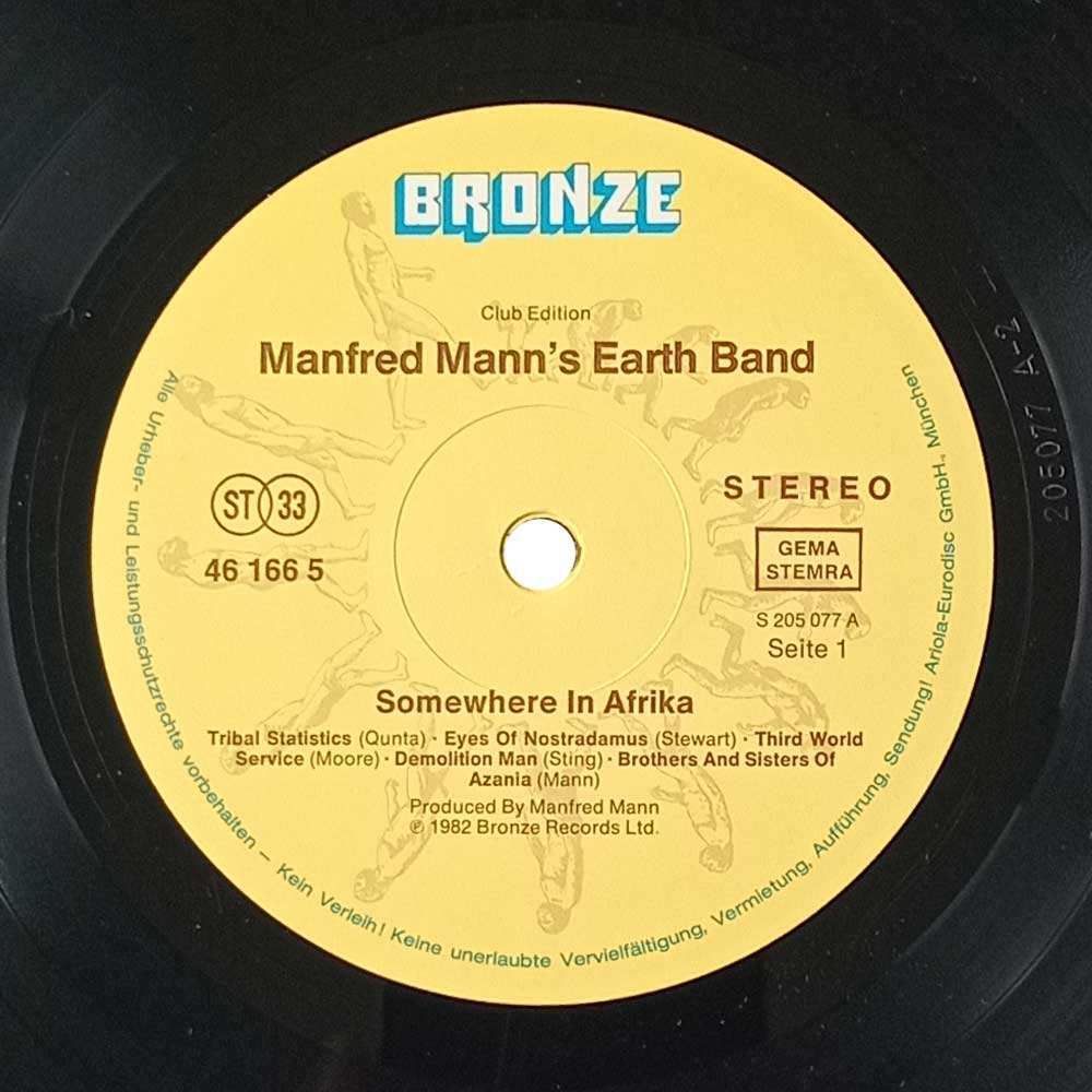 Manfred Mann's Earth Band – Somewhere In Afrika  (LP)
