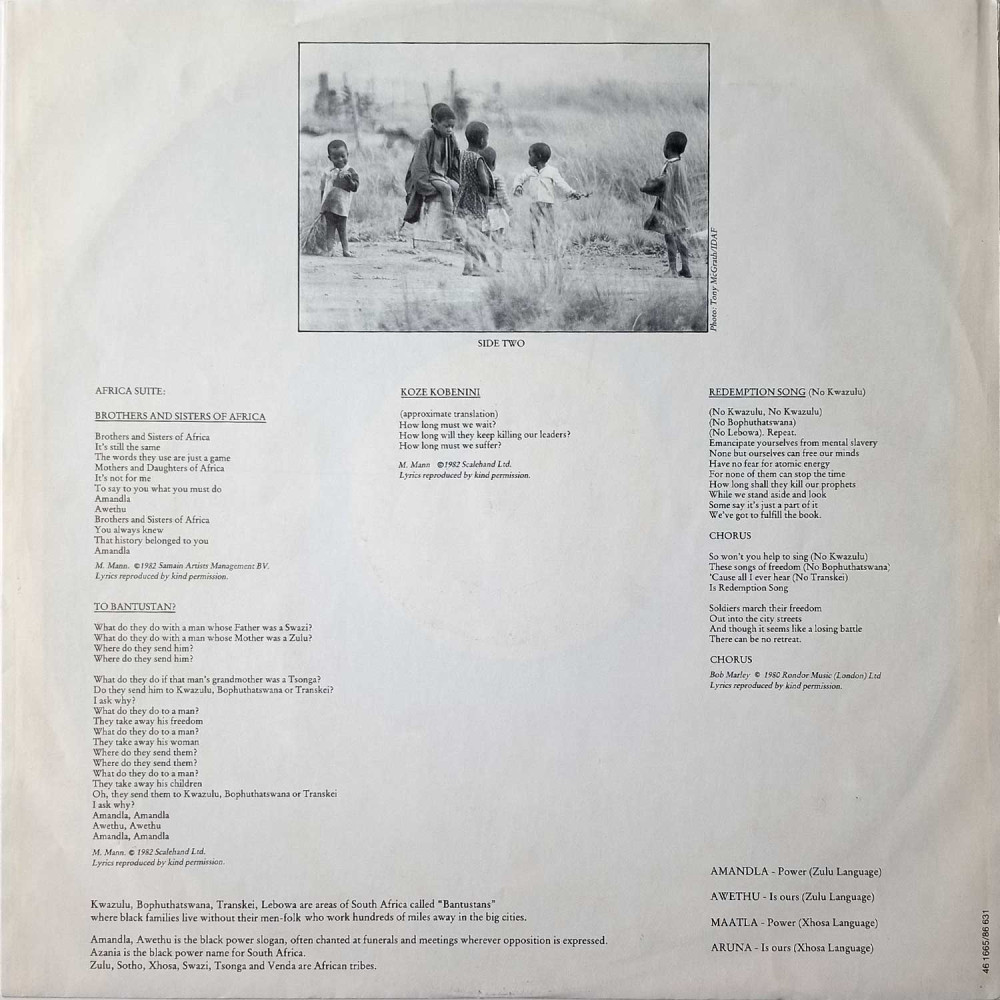 Manfred Mann's Earth Band – Somewhere In Afrika  (LP)