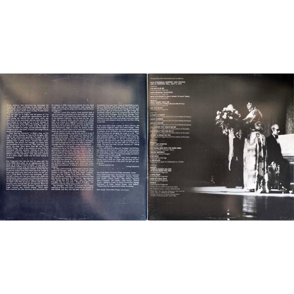 Ella Fitzgerald ‎– Newport Jazz Festival Live At Carnegie Hall (July 5, 1973)  (2 LP)