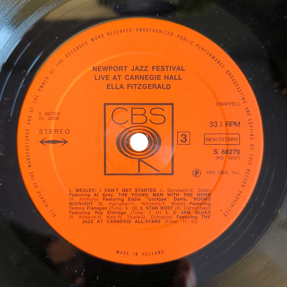 Ella Fitzgerald ‎– Newport Jazz Festival Live At Carnegie Hall (July 5, 1973)  (2 LP)
