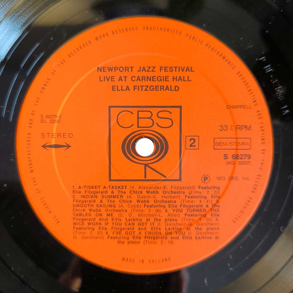 Ella Fitzgerald ‎– Newport Jazz Festival Live At Carnegie Hall (July 5, 1973)  (2 LP)