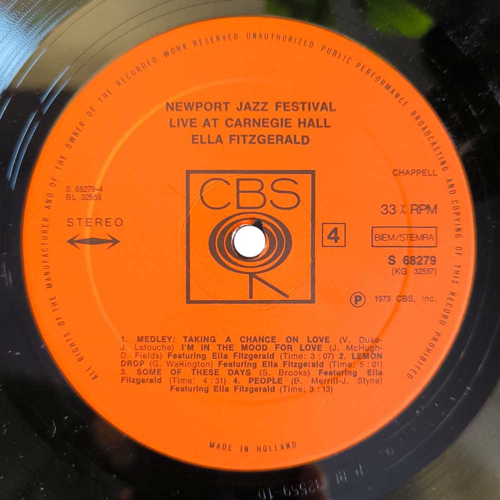 Ella Fitzgerald ‎– Newport Jazz Festival Live At Carnegie Hall (July 5, 1973)  (2 LP)