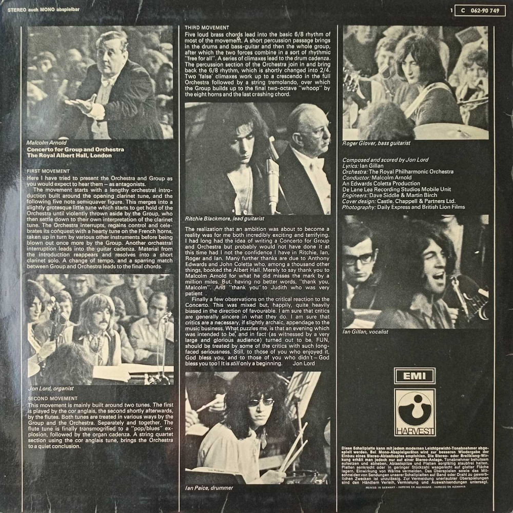 Deep Purple, The Royal Philharmonic Orchestra, Malcolm Arnold – Concerto For Group And Orchestra  (LP)