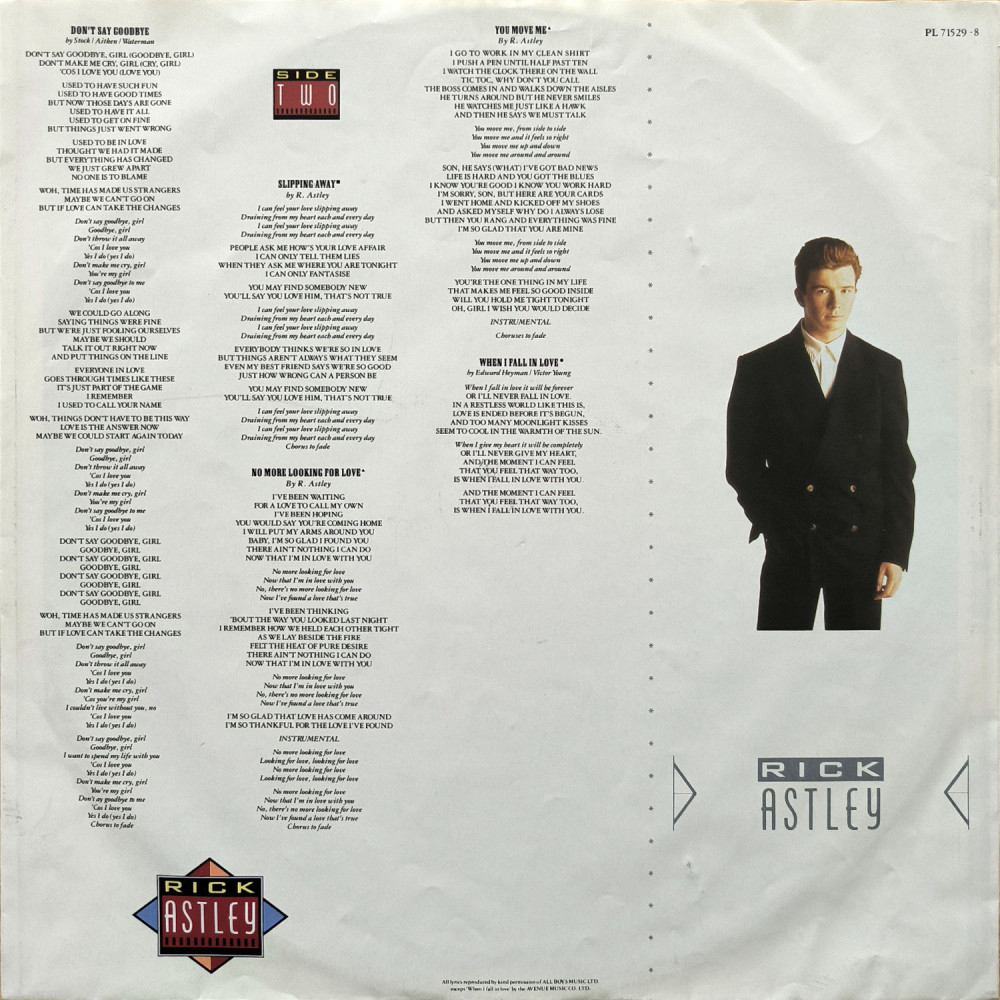 Rick Astley – Whenever You Need Somebody (LP)