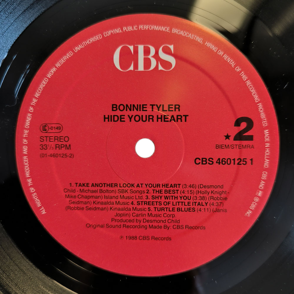 Bonnie Tyler – Hide Your Heart (LP)