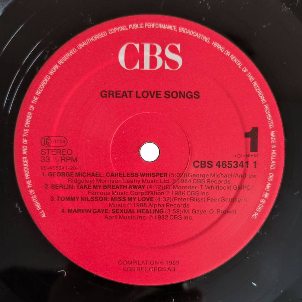 Various – Great Love Songs (2 LP)