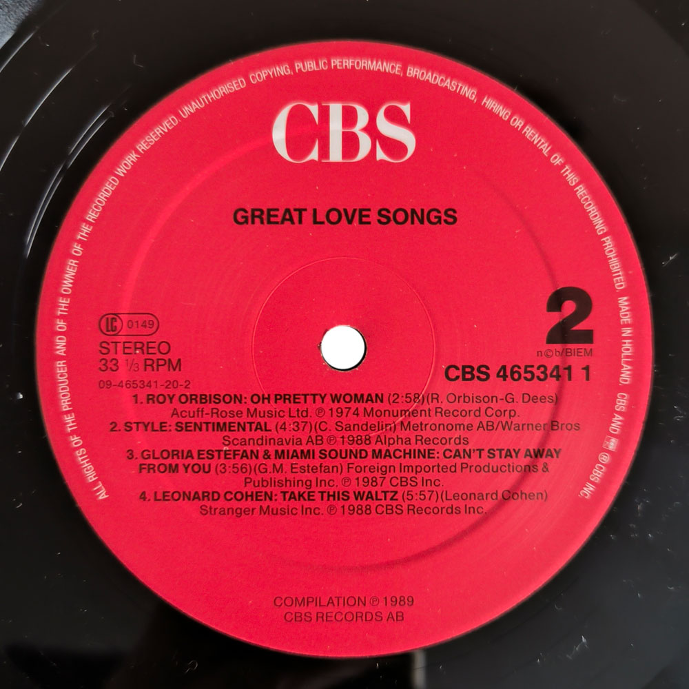 Various – Great Love Songs (2 LP)