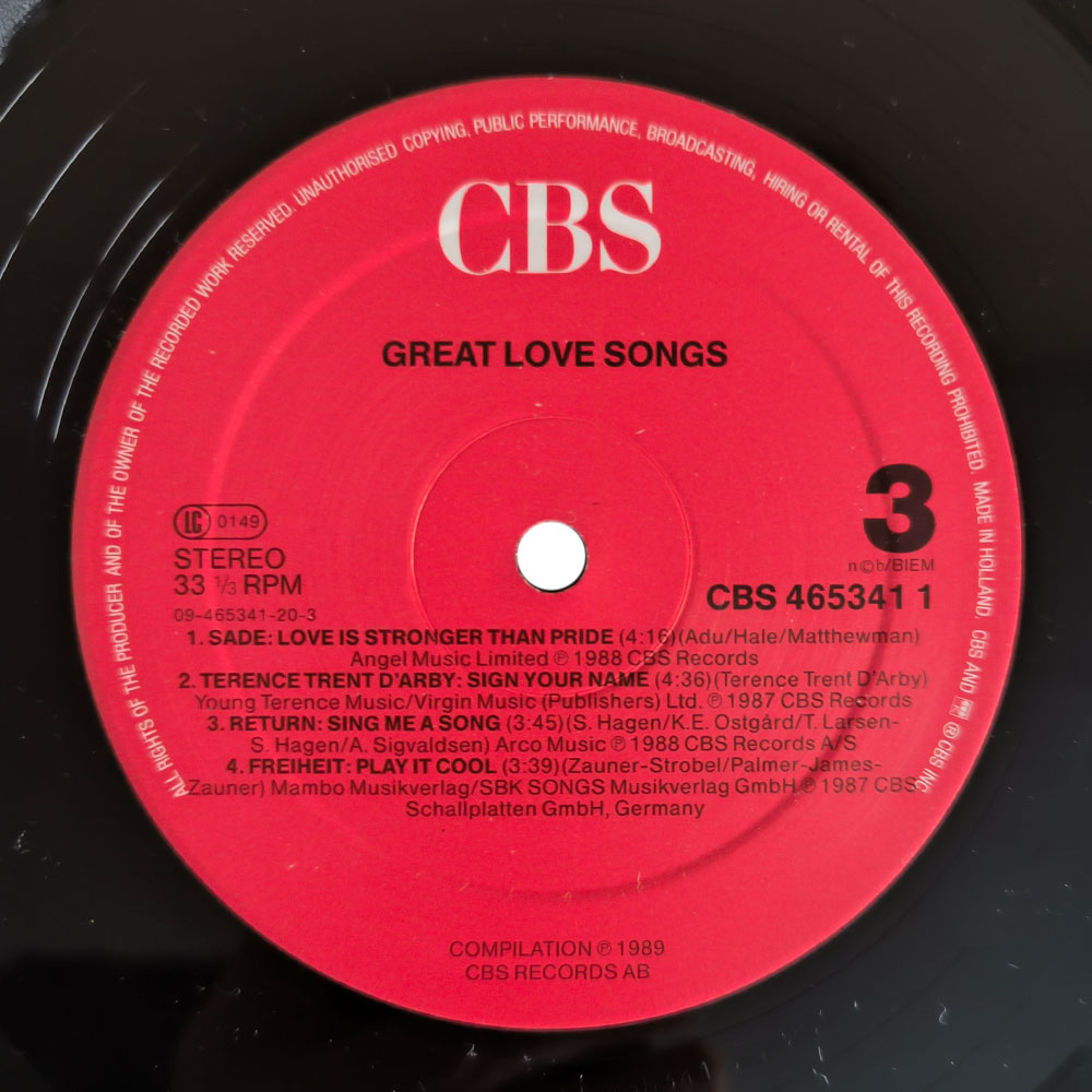 Various – Great Love Songs (2 LP)