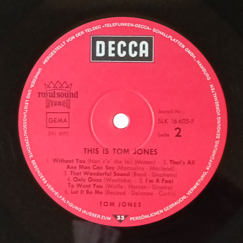 Tom Jones ‎– This Is Tom Jones  (LP)