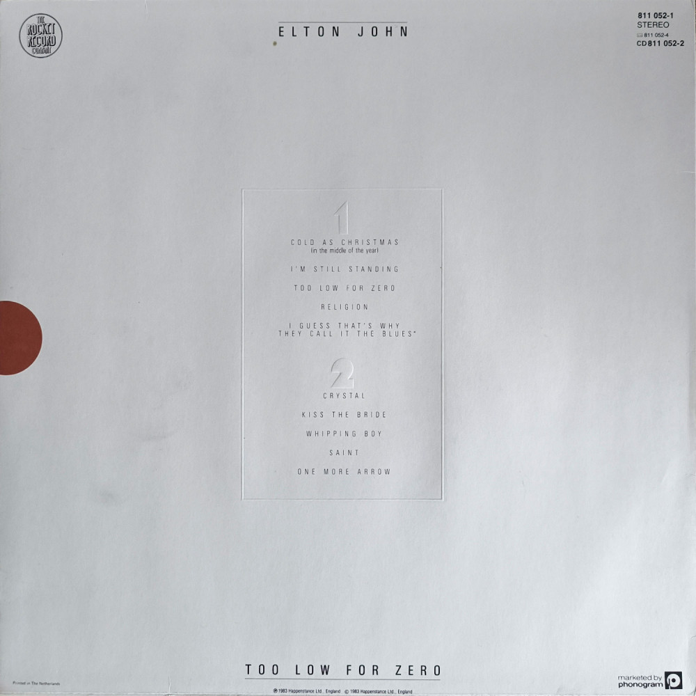 Elton John – Too Low For Zero (LP)