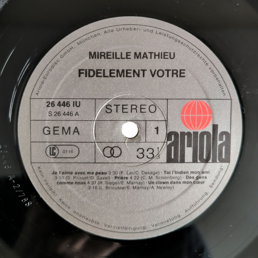 Mireille Mathieu – Fidèlement Votre (LP)