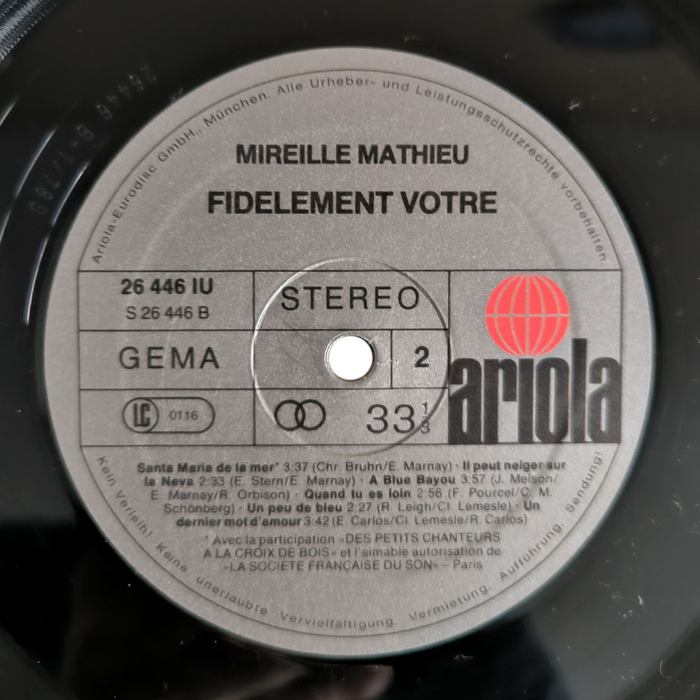 Mireille Mathieu – Fidèlement Votre (LP)
