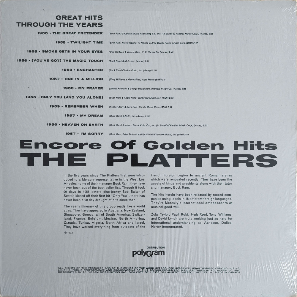 The Platters – Encore Of Golden Hits (LP)