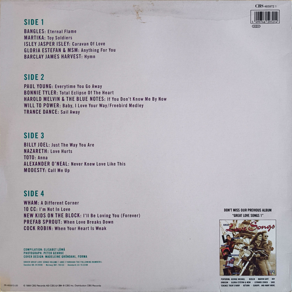Various – Great Love Songs 2 (2 LP)