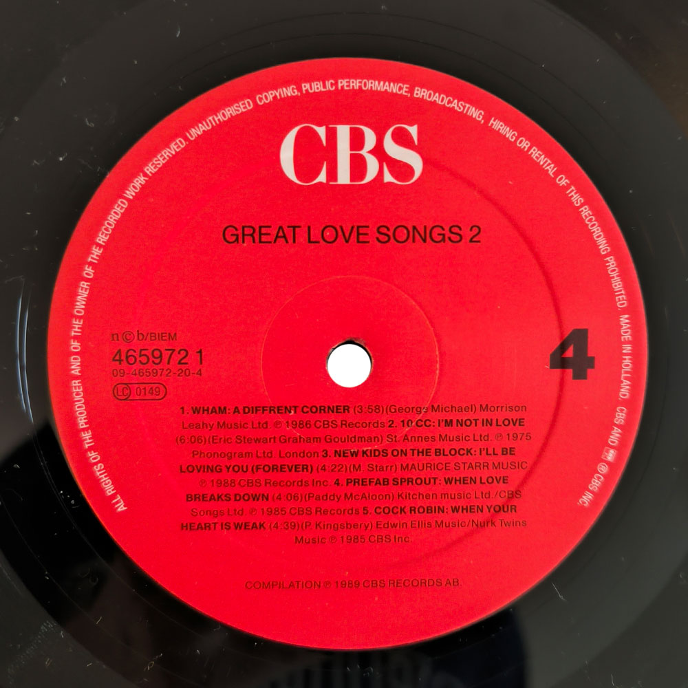 Various – Great Love Songs 2 (2 LP)