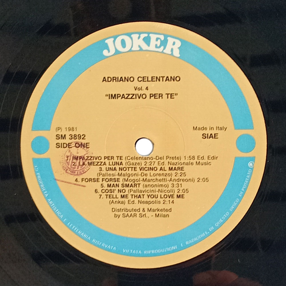 Adriano Celentano – Vol. 4 - Impazzivo Per Te (LP)