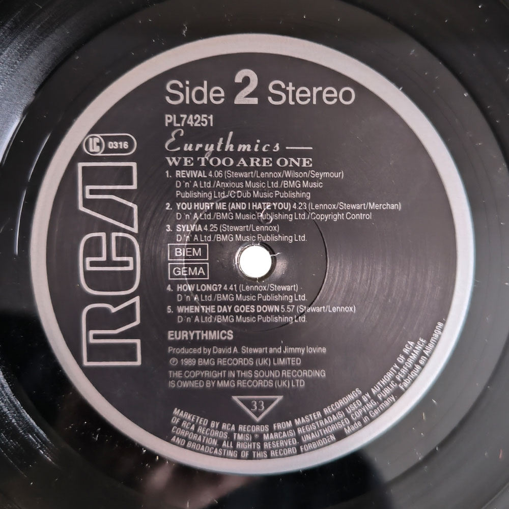 Eurythmics – We Too Are One (LP)