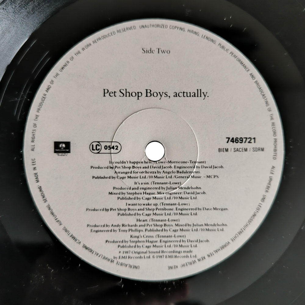 Pet Shop Boys – Actually (LP)