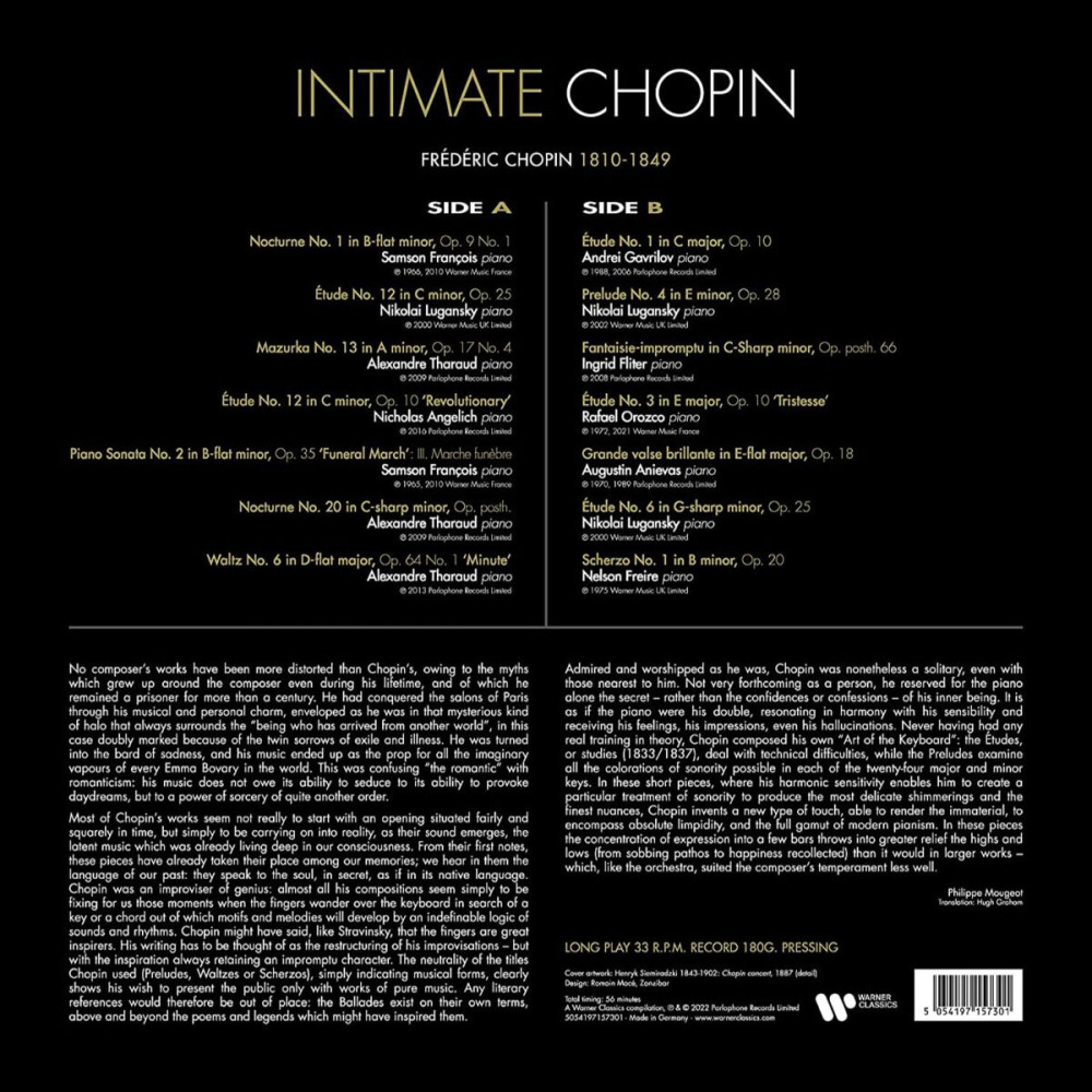 Frédéric Chopin – Intimate Chopin (LP)