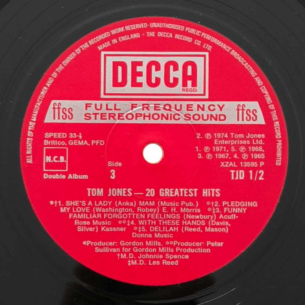 Tom Jones – 20 Greatest Hits (2LP)
