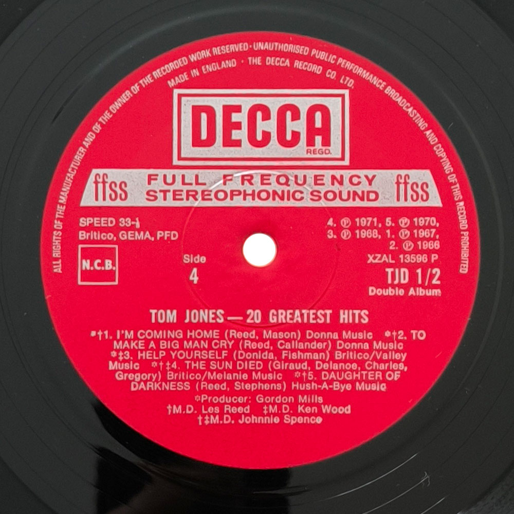 Tom Jones – 20 Greatest Hits (2LP)