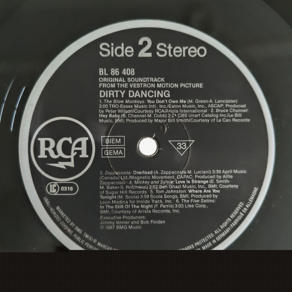 Various – Dirty Dancing (Original Soundtrack From The Vestron Motion Picture) (LP)