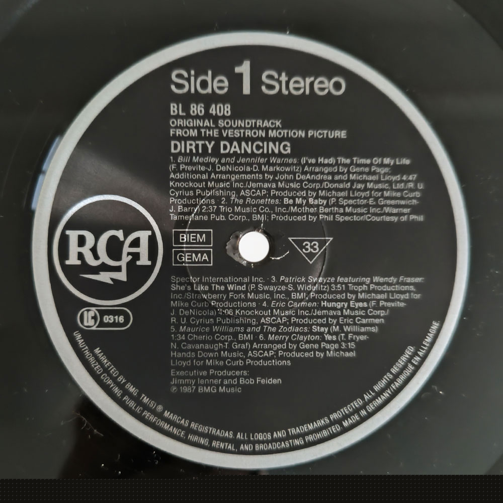 Various – Dirty Dancing (Original Soundtrack From The Vestron Motion Picture) (LP)