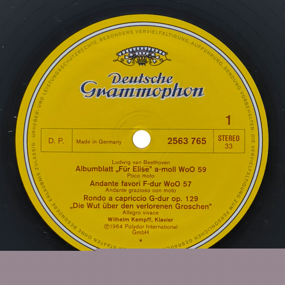 Beethoven Wilhelm Kempff David Oistrakh Fur Elise & 2 Violin Romances (LP)
