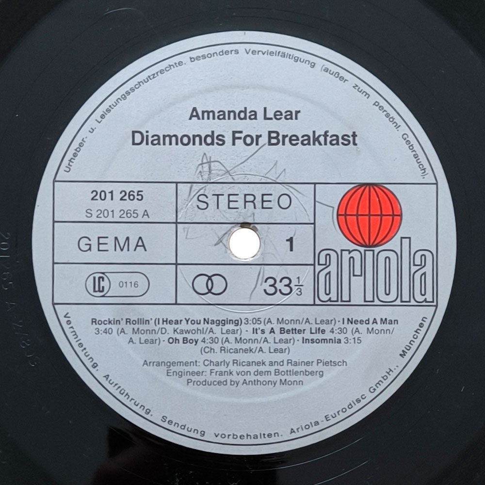 Amanda Lear – Diamonds For Breakfast (LP)