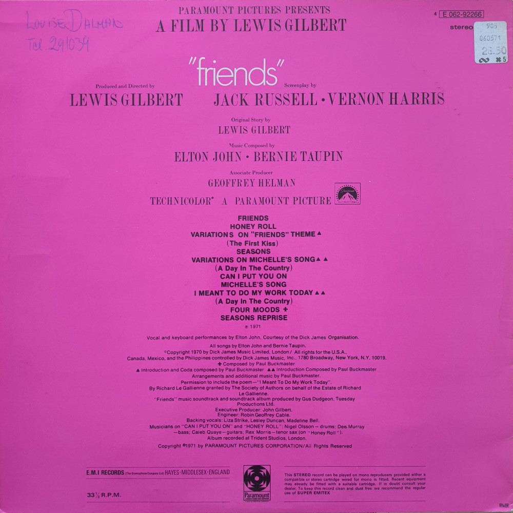 Elton John – Friends (Original Soundtrack Recording) (LP)