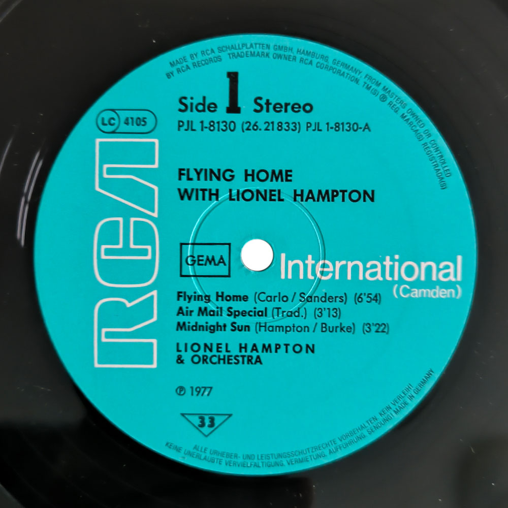 Lionel Hampton – Flying Home With Lionel Hampton (LP)