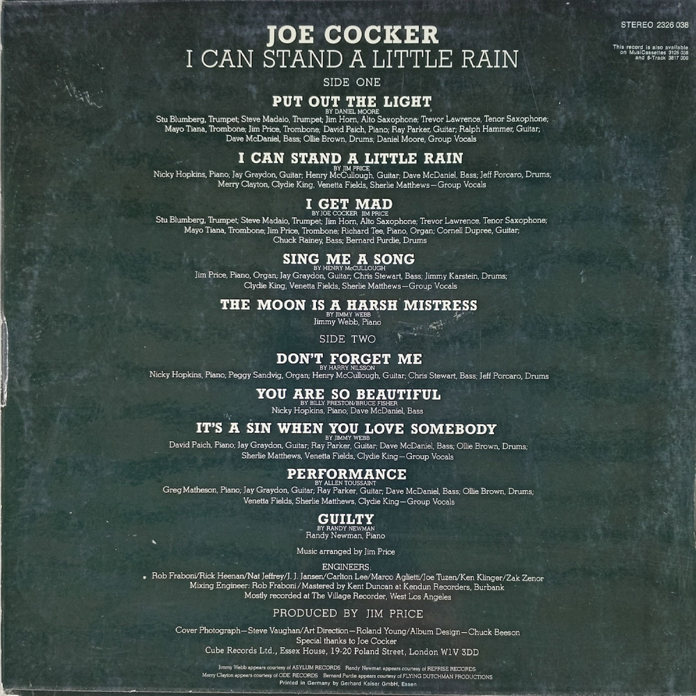 Joe Cocker – I Can Stand A Little Rain (LP)