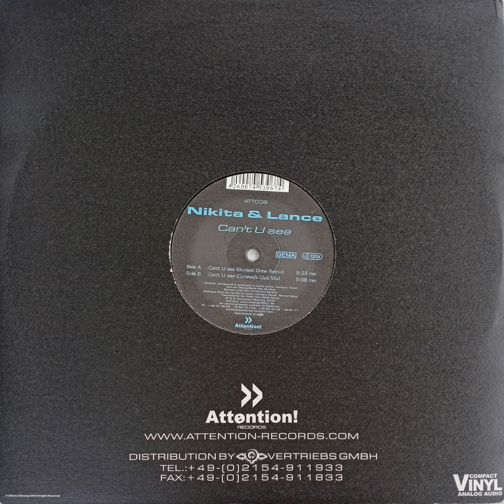 Nikita & Lance – Can't U See (LPs)