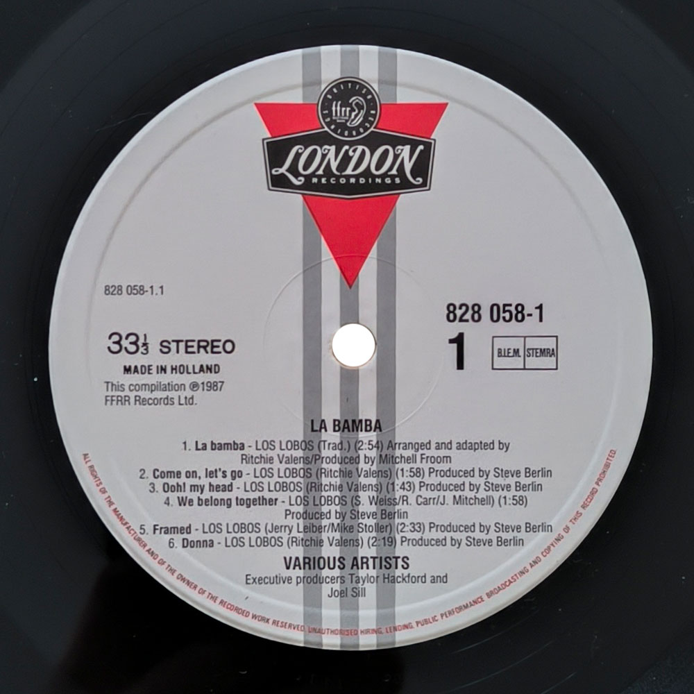 Various ‎– La Bamba - Original Motion Picture Soundtrack (LP)