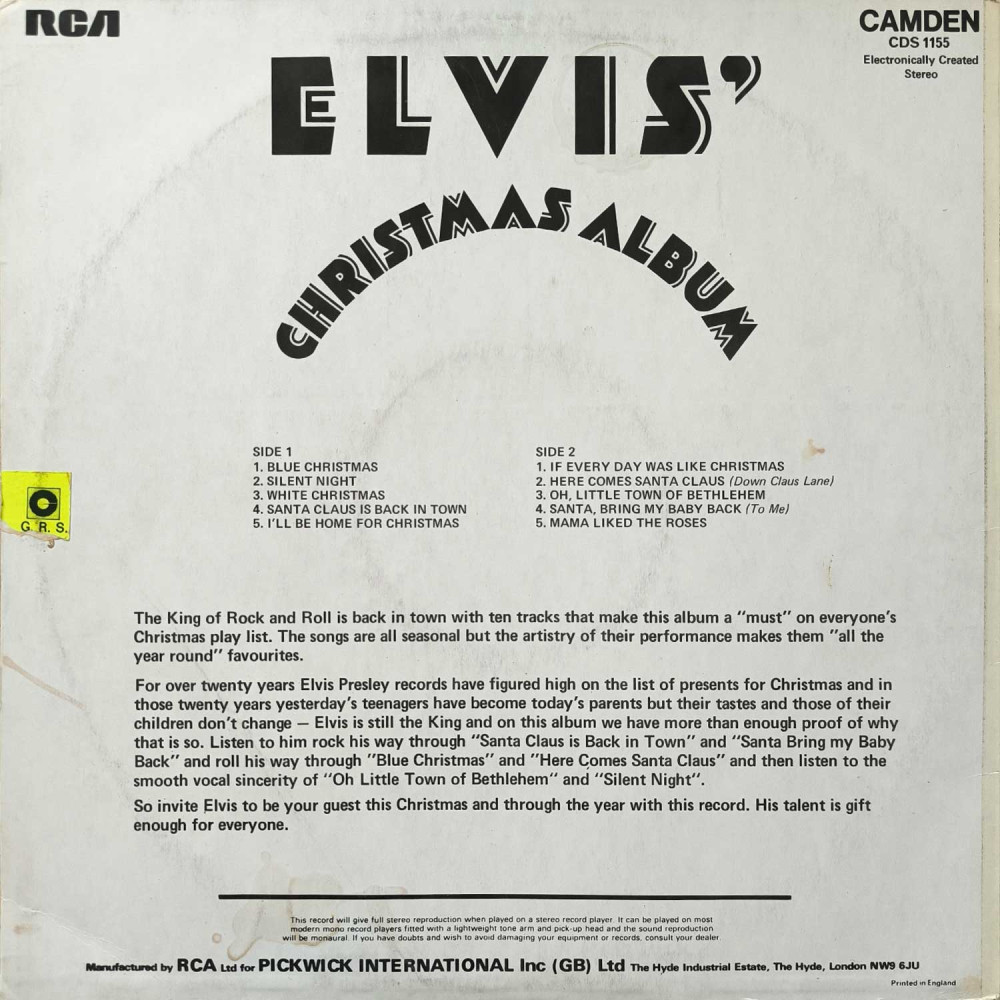Elvis Presley – Elvis' Christmas Album (LP)