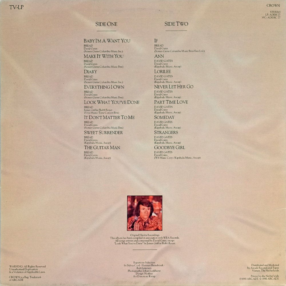 David Gates And Bread – The Music Of David Gates And Bread (LP)