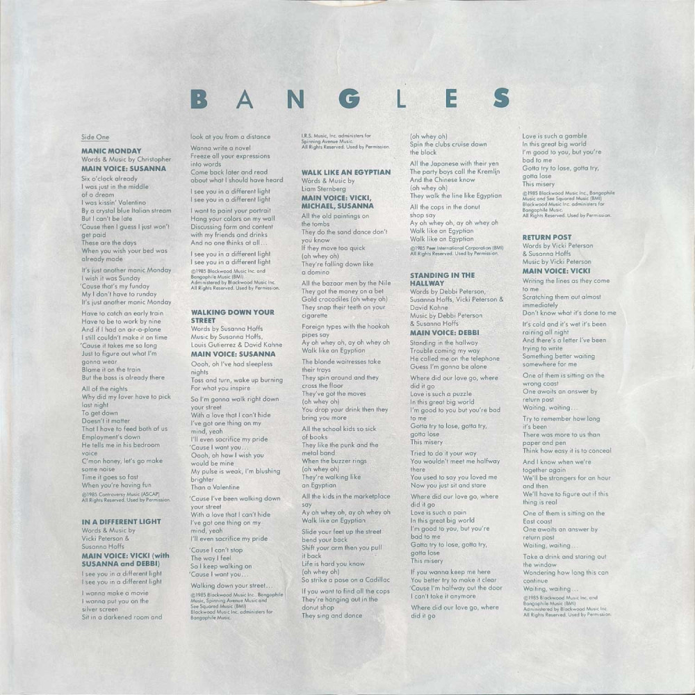 Bangles – Different Light (LP)