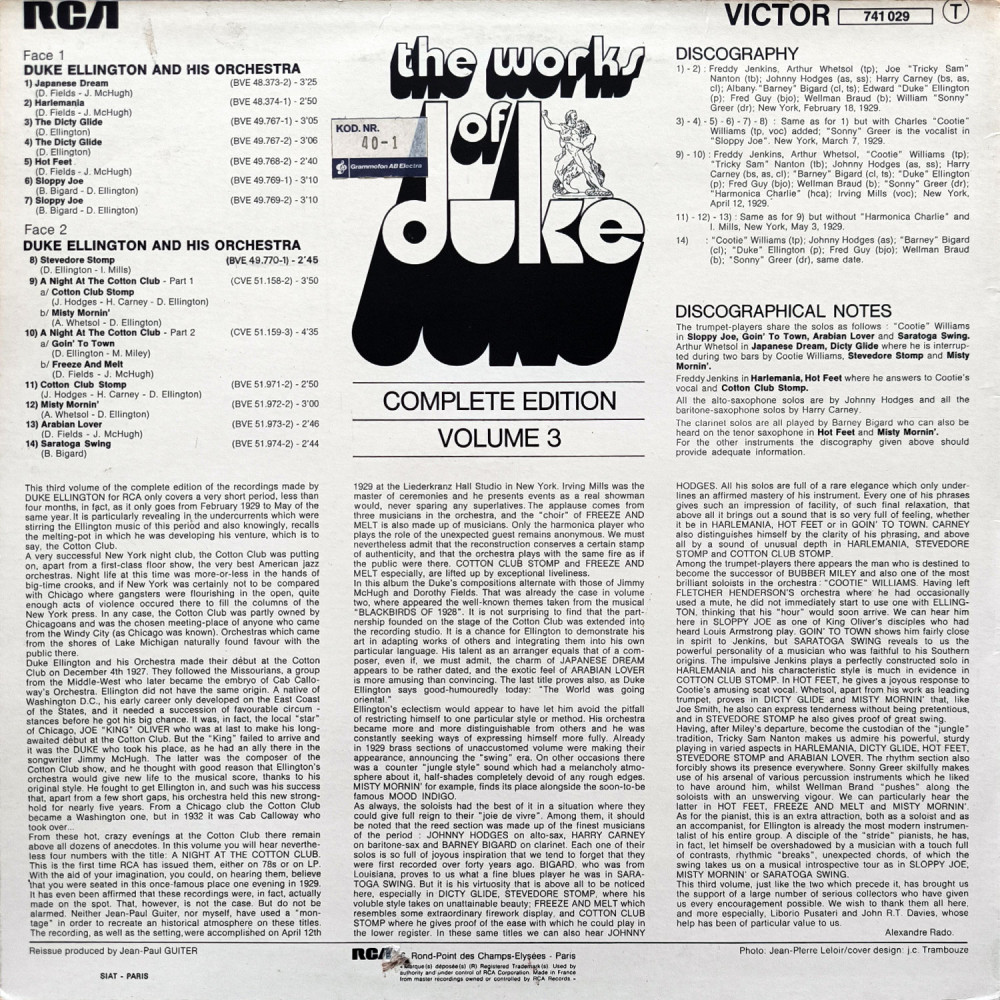 Duke Ellington And His Orchestra – The Works Of Duke - Integrale Volume 3 (LP)