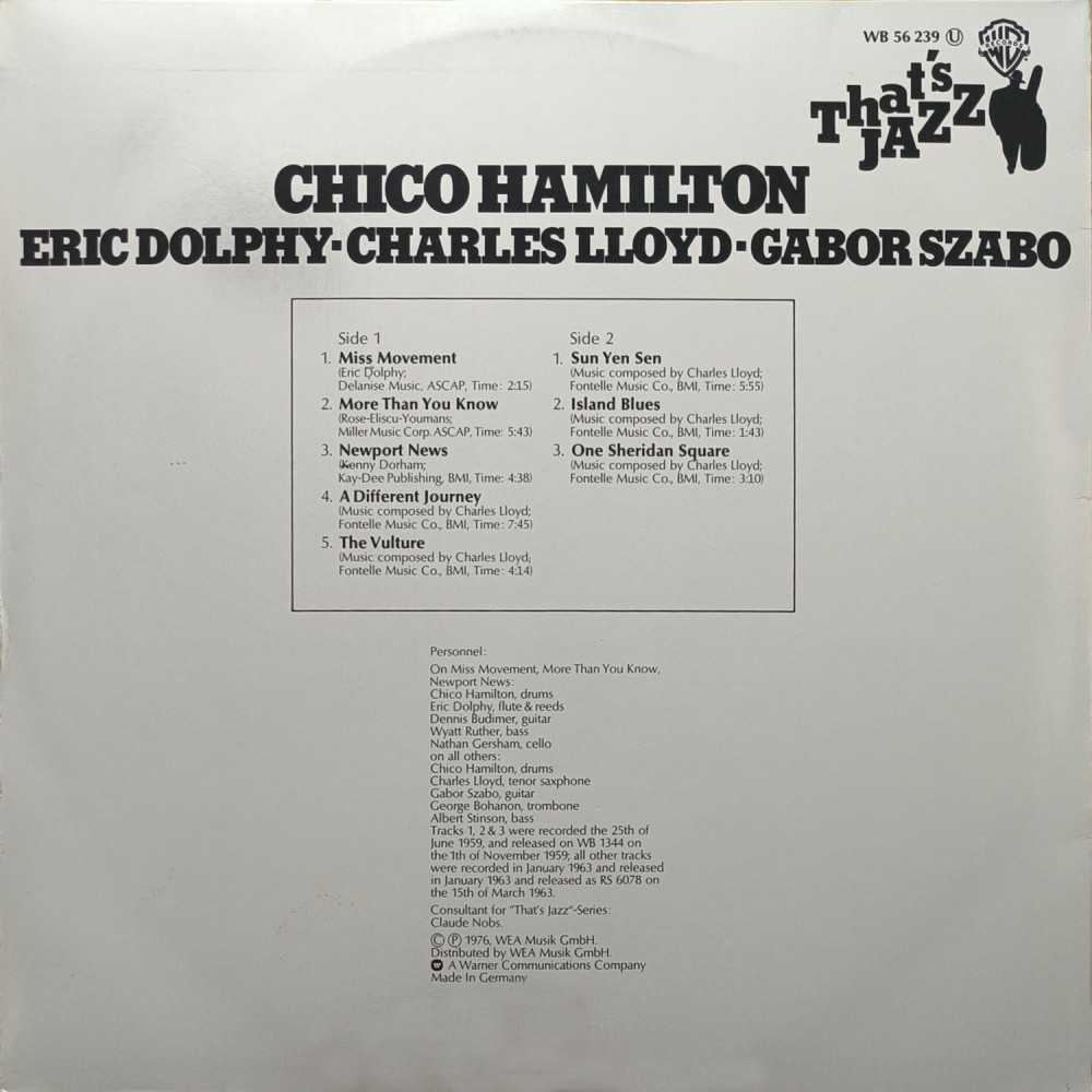Chico Hamilton, Eric Dolphy • Charles Lloyd • Gabor Szabo – Chico Hamilton (LP)